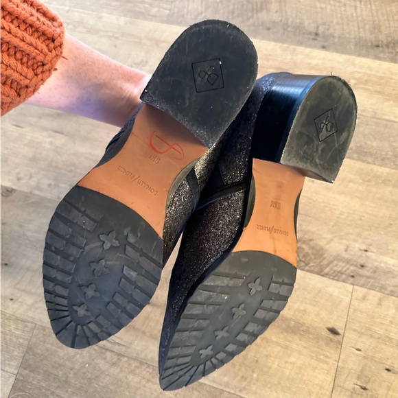 Donald J Pliner Darla Black Sparkle Suede Heeled Booties - Picture 8 of 12